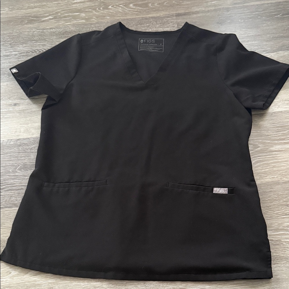 Figs Women's Short Sleeve Black Top